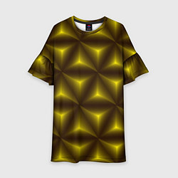 Платье клеш для девочки Желтые треугольники, цвет: 3D-принт