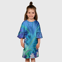 Платье клеш для девочки Авангардная фрактальная композиция, цвет: 3D-принт — фото 2