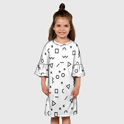 Платье клеш для девочки Разные геометрические фигуры, цвет: 3D-принт — фото 2
