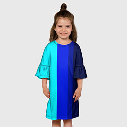 Платье клеш для девочки Контрастные вертикальные полосы, цвет: 3D-принт — фото 2
