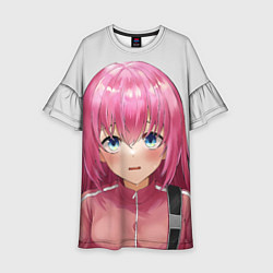 Платье клеш для девочки Хиторо Гото Одинокий рокер, цвет: 3D-принт