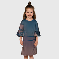 Платье клеш для девочки Абстрактные геометрические соединения, цвет: 3D-принт — фото 2