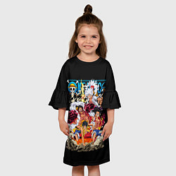 Платье клеш для девочки One Piece all, цвет: 3D-принт — фото 2