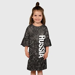 Платье клеш для девочки Россия на фоне узора медного цвета, цвет: 3D-принт — фото 2