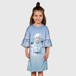 Платье клеш для девочки Девушка-Зима, цвет: 3D-принт — фото 2