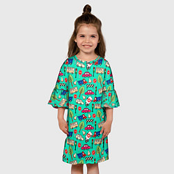Платье клеш для девочки Машинки, цвет: 3D-принт — фото 2