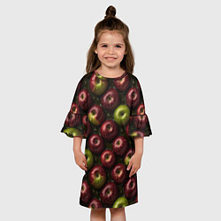 Платье клеш для девочки Сочная текстура из яблок, цвет: 3D-принт — фото 2