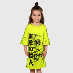 Платье клеш для девочки Attack Levi Ackerman, цвет: 3D-принт — фото 2