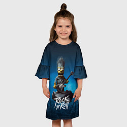 Платье клеш для девочки Simpson rock, цвет: 3D-принт — фото 2
