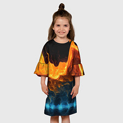 Платье клеш для девочки Лава и вода, цвет: 3D-принт — фото 2