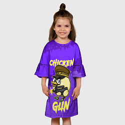 Платье клеш для девочки Чикен Ган - цыпленок, цвет: 3D-принт — фото 2