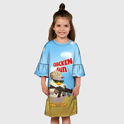 Платье клеш для девочки Цыпленок - Чикен Ган, цвет: 3D-принт — фото 2