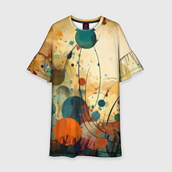 Детское платье Абстрактная гранжевая композиция с пятнами: арт не