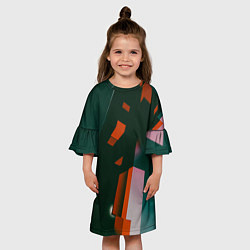 Платье клеш для девочки Сюрреалистичные геометрические фигуры, цвет: 3D-принт — фото 2