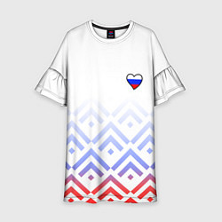 Платье клеш для девочки Сердечко россии - треугольники, цвет: 3D-принт