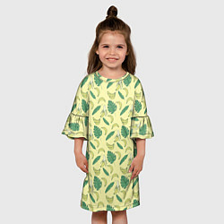 Платье клеш для девочки Бананы паттерн, цвет: 3D-принт — фото 2