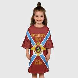 Платье клеш для девочки Морская Пехота России - герб, цвет: 3D-принт — фото 2