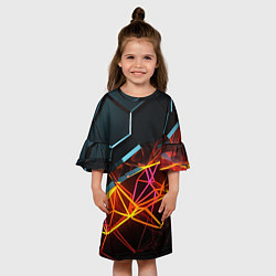 Платье клеш для девочки Разломленные плитки, цвет: 3D-принт — фото 2