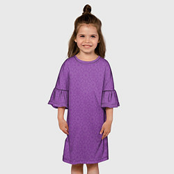 Платье клеш для девочки Сиреневого цвета с узорами, цвет: 3D-принт — фото 2