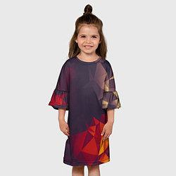 Платье клеш для девочки Полигональный узор, цвет: 3D-принт — фото 2
