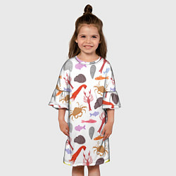 Платье клеш для девочки Морской пейзаж, цвет: 3D-принт — фото 2