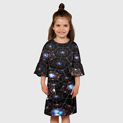 Платье клеш для девочки Матрица вселенной, цвет: 3D-принт — фото 2
