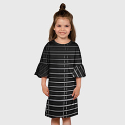 Платье клеш для девочки Прямые линии, цвет: 3D-принт — фото 2