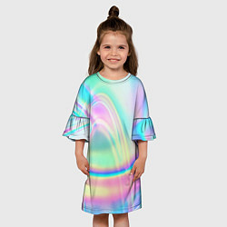 Платье клеш для девочки Эффект голографии, цвет: 3D-принт — фото 2