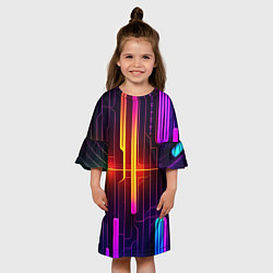 Платье клеш для девочки Неонка, цвет: 3D-принт — фото 2