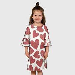 Платье клеш для девочки Hearts, цвет: 3D-принт — фото 2