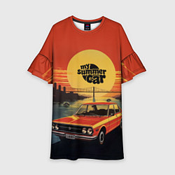 Платье клеш для девочки My summer car Toyota Carina 1600 ST, цвет: 3D-принт