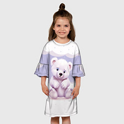 Платье клеш для девочки Плюшевый мишка, цвет: 3D-принт — фото 2