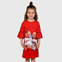 Платье клеш для девочки Луффи и его маленькие накама, цвет: 3D-принт — фото 2