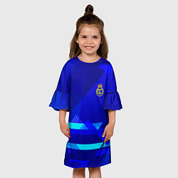 Платье клеш для девочки Реал Мадрид фк эмблема, цвет: 3D-принт — фото 2