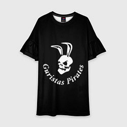 Платье клеш для девочки Guristas pirates black, цвет: 3D-принт