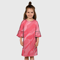 Платье клеш для девочки Pink military, цвет: 3D-принт — фото 2