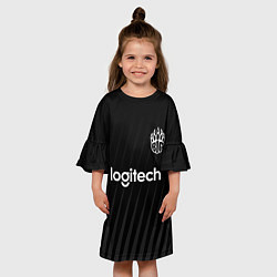 Платье клеш для девочки Форма BIG black, цвет: 3D-принт — фото 2