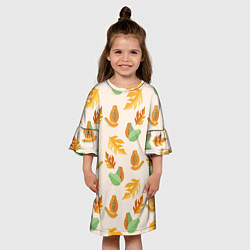 Платье клеш для девочки Осенняя папайя, цвет: 3D-принт — фото 2