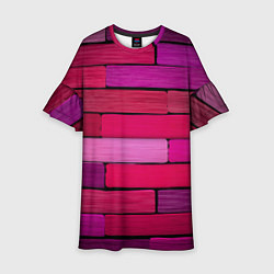 Платье клеш для девочки Малиновые кирпичики, цвет: 3D-принт