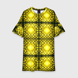 Платье клеш для девочки Ярко-желтые точки, цвет: 3D-принт