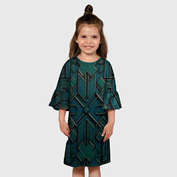 Платье клеш для девочки Металлический паттерн, цвет: 3D-принт — фото 2