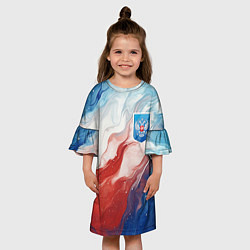 Платье клеш для девочки Герб РФ, цвет: 3D-принт — фото 2