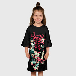 Платье клеш для девочки Тройка из Ван Писа, цвет: 3D-принт — фото 2