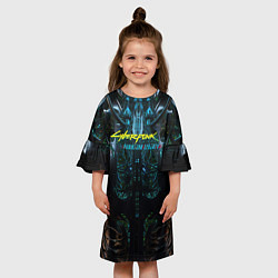 Платье клеш для девочки Cyberpunk 2077 phantom liberty cyborg, цвет: 3D-принт — фото 2