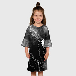 Платье клеш для девочки Thunder awaken молнии, цвет: 3D-принт — фото 2