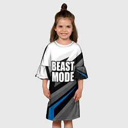 Платье клеш для девочки Beast mode - blue sport, цвет: 3D-принт — фото 2