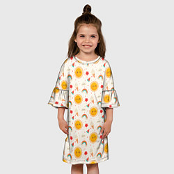 Платье клеш для девочки Летний милый паттерн, цвет: 3D-принт — фото 2