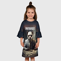 Платье клеш для девочки Bulldog payday 3, цвет: 3D-принт — фото 2