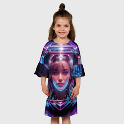 Платье клеш для девочки Девушка в кристалле, цвет: 3D-принт — фото 2
