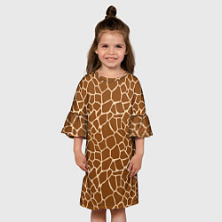 Платье клеш для девочки Пятнистая шкура жирафа, цвет: 3D-принт — фото 2